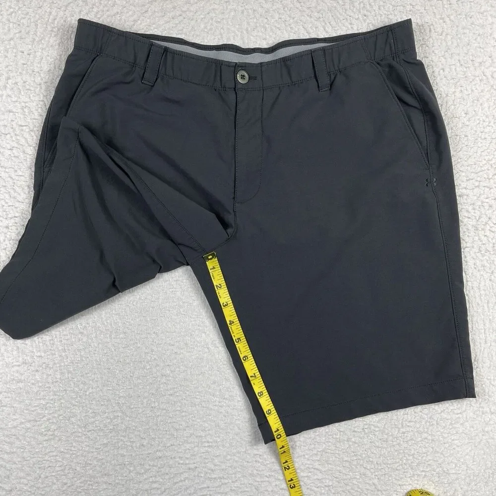 Under Armour Shorts Mens 40 Black Charcoal Preppy‎ Active Golfer Tennis Traveler